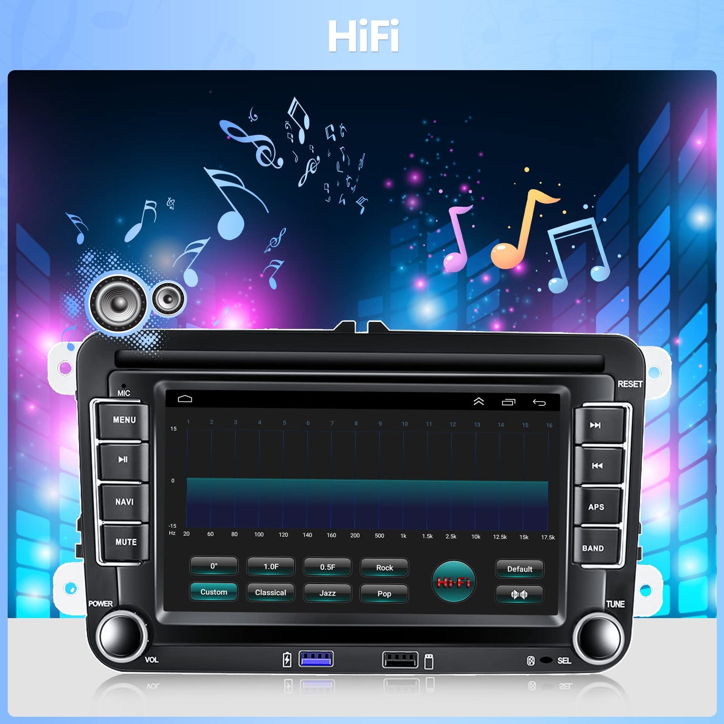 [1+32G] CAMECHO Android 13 Wireless Carplay & Android Auto car radio for VW Golf 5 Golf 6 Skoda Polo Passat Tiguan, 7-inch HD screen with GPS/WiFi/Bluetooth/FM/RDS/HiFi/USB + AHD rear view camera.