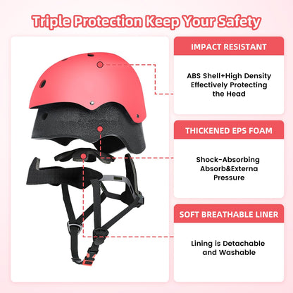 Kids helmet for boys girls 43-51cm sizes XS toddler bike helmet Micro scooter helmet children cycling helmets skateboard helmet helmet (red)