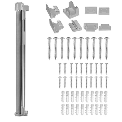 NAIZY door gate roller 0-300cm stairwell roller baby stair gate and dog door gate retractable door retractable dog barriers for indoors and outdoors - Gray