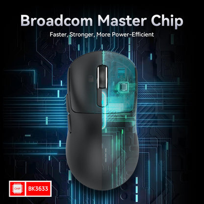 ATTACK SHARK X3 49g Ultralight Mouse, PixArt PAW3395 Gaming Sensor, BT/2.4G Wireless/Wired Gaming Mouse, 26000 DPI, 200 Hrs Battery, Office Mice for Win11/Xbox/PS/Mac (Black)