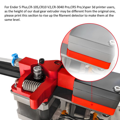 Redrex Dual Gear Ender 3 extruder with Nema 17 stepper motor upgrade kit ONLY for Creality Ender 3 V2, Ender 3 Pro, Ender 3 Neo Series, Ender 5 Series, Ender 7, CR6 SE, CR10 3D printers. TPU supported.