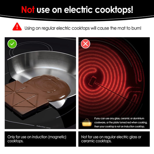 KitchenRaku 61x53cm induction protection mat, silicone induction hob protection mat (magnetic) hob scratch protection for induction cooker, multifunctional silicone mats