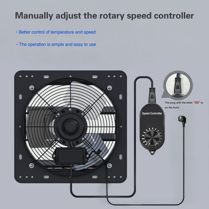 Aygrochy 250mm adjustable exhaust fan, industrial wall fan for heating, cooling, booster, grow tents, hydroponics, home use, ventilation and exhaust fan