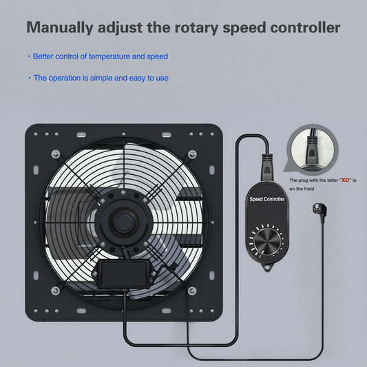 Aygrochy 250mm adjustable exhaust fan, industrial wall fan for heating, cooling, booster, grow tents, hydroponics, home use, ventilation and exhaust fan