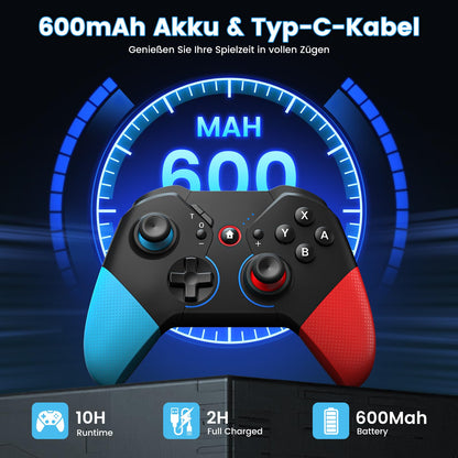 ISENPENK Wireless Controller for Switch Console, Gamepad with Wake-up, Bluetooth Controller Remote Wireless Grip with RGB Lighting Dual Vibration Turbo Wake-up for Kids Adults