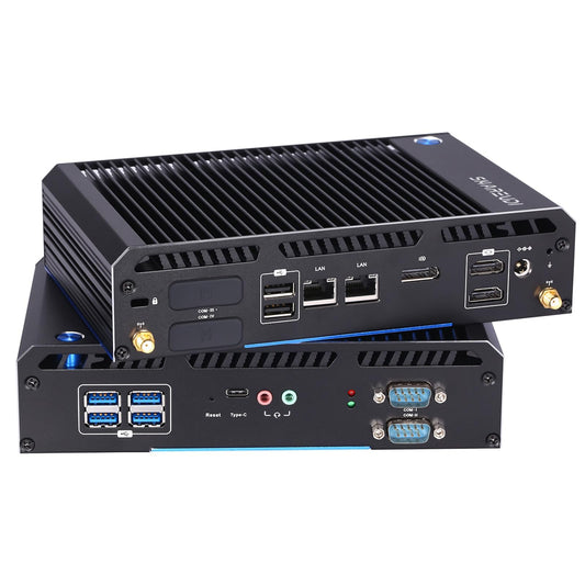 Sharevdi Fanless Industrial Mini PC, Intel Celeron J4125 Mini Desktop Computer with Windows 11 Pro, Dual HDMI/DP/BT4.2/2.4G+5G Dual Band WiFi, 8GB DDR4 RAM 128GB SSD