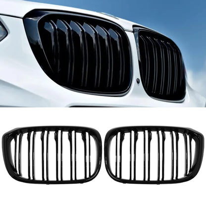 YIUBCZOQI G01 Front Grille for BMW X3 G01 2018-2021 X4 G02 2019-2021 X3 Grill x4 Gloss Black Double Slat Grill