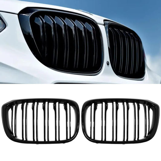 YIUBCZOQI G01 Front Grille for BMW X3 G01 2018-2021 X4 G02 2019-2021 X3 Grill x4 Gloss Black Double Slat Grill