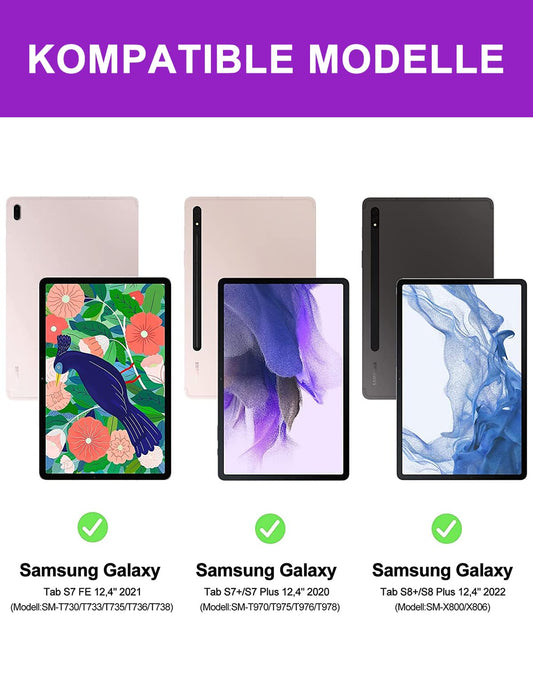 IVEOPPE Galaxy Tab Fe keyboard with touchpad, keyboard case for Galaxy Tab S7 FE/S7+/S8+ 12.4''