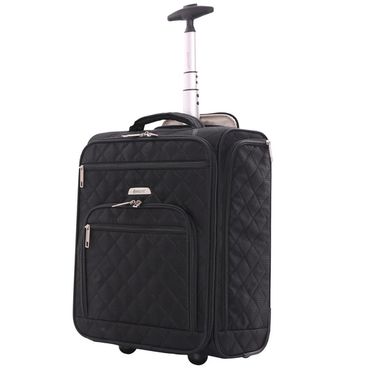 Aerolite 45x36x20cm easyJet Maximum 28L Lightweight Under Seat Trolley Luggage Bag Carry-On Hand Luggage Suitcase Small 45x36x20 easyJet with 2 Wheels and 5 Year Warranty, Black