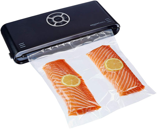 Amazon Basics Vacuum Sealer, 30 cm seam + 10 vacuum bags, Black