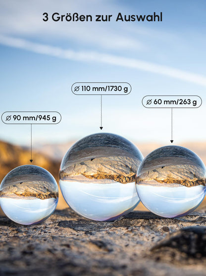 Rollei Lensball 110mm | Glass orb | Crystal ball | Photo sphere with storage bag & microfiber cleaning cloth for glass ball photography.