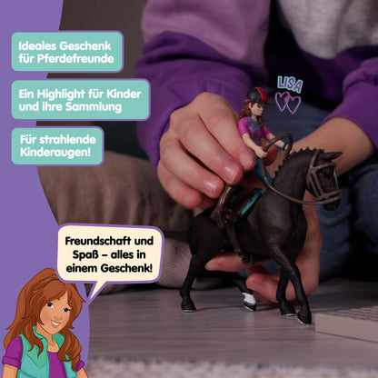 SCHLEICH Horse Club | Lisa & Storm 42541 | poseable girl figure | with horse accessories | great gift for girls and boys | horse toy for ages 5+ | 10 pieces | exclusive on Amazon.