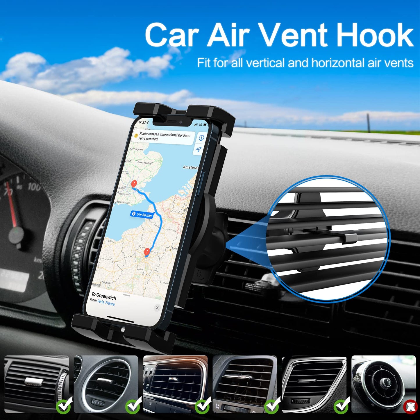 Oilcan car mount 3 in 1 tablet holder suction cup, car vent dashboard windshield tablet holder for iPad mini Air Pro, iPhone, Samsung Galaxy, Fire, 4-12.9" phones and tablets.