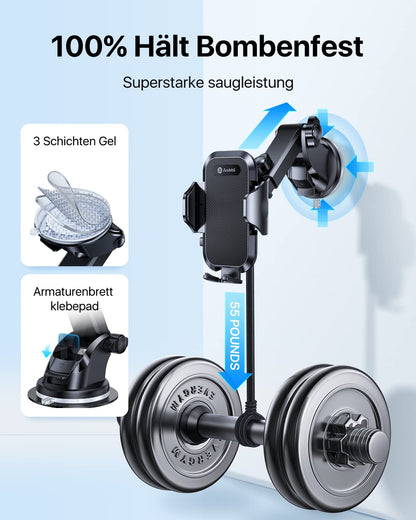andobil Car Phone Holder [2024 Latest Suction Cup] 3 in 1 Suction Cup & Vent Holder Universal Car Mount Accessory for iPhone 16 Pro Max 15/14/13/12/11 Samsung Galaxy S24 Ultra/S23/S22 etc.