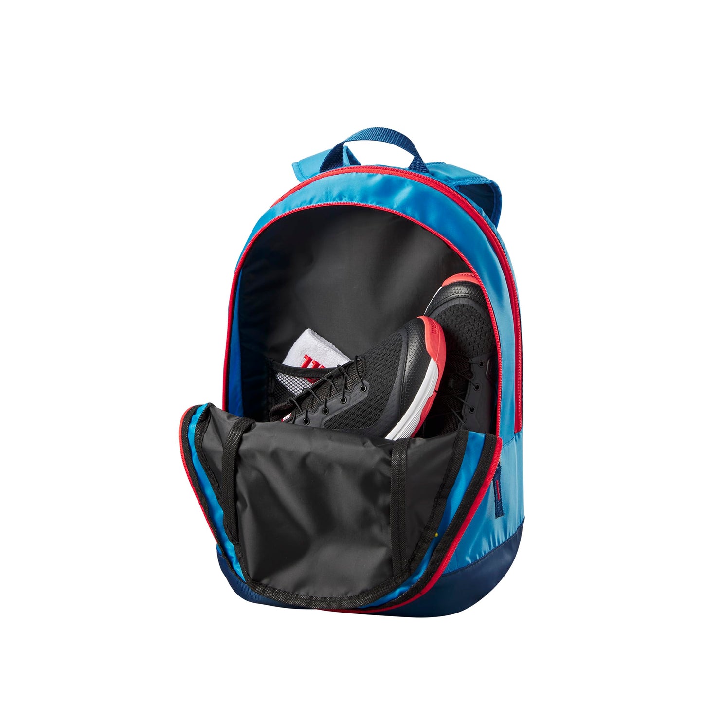 Wilson junior tennis backpack, fits up to 2 rackets, perfect for kids and teens.