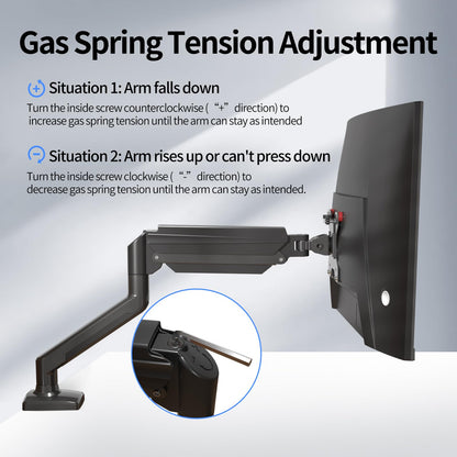 Suptek monitor mount for 13-32 inch LED LCD screen up to 9kg, monitor arm with gas spring, 360° rotation height adjustable swivel tilt, monitor bracket VESA 75x75/100x100mm, MD01A.