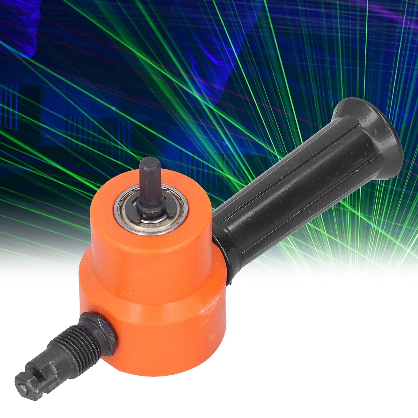 Kadimendium double head nibbler 360° adjustable versatile drill attachment metal cutter double head sheet nibbler for straight, curves, and circular cuts.