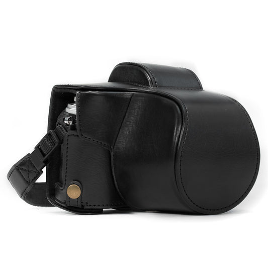 MegaGear MG367 Olympus OM-D E-M10 Mark II, E-M10 (14-42mm) Ever Ready Leather Camera Case with Strap - Black