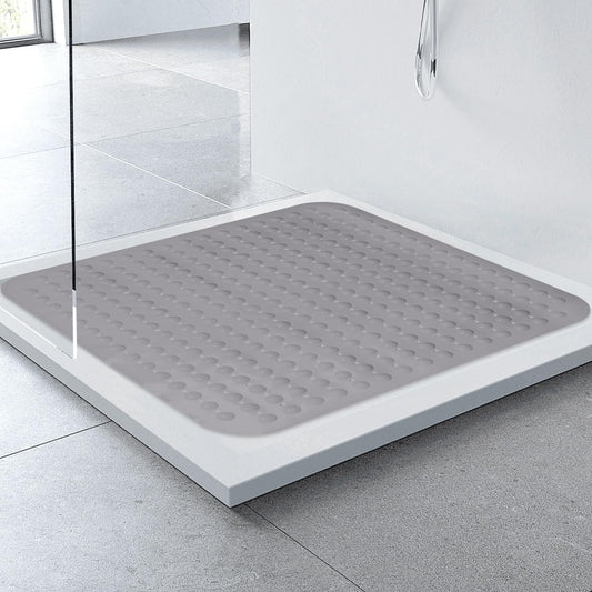 Non-slip shower mat 80x80, non-slip shower mat with suction cups, anti-slip shower mat, PVC shower mat non-slip (gray)