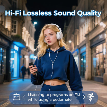 64GB MP3 Player Bluetooth 5.3, HiFi Music Lossless Sound, Metal Housing Built-in HD Speaker, Touch Button, Speaker, Voice Recorder for Sports, Running, expandable up to 128GB (64GB Black)