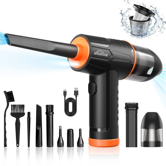 2 in 1 Dust Blower Air Duster, 100000RPM electric air spray cleaner, 3-speed Air Duster air pressure spray, 10Kpa wireless keyboard cleaning for PC, electronics, sofa, car interior accessories