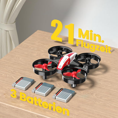 Holy Stone HS210 Mini Drone for Kids Beginners, RC Quadcopter with 3 Batteries Long Flight Time, Automatic Altitude Hold, 3D Flips, Headless Mode, One Key Start Gift Toy for Boys Girls Red, C0