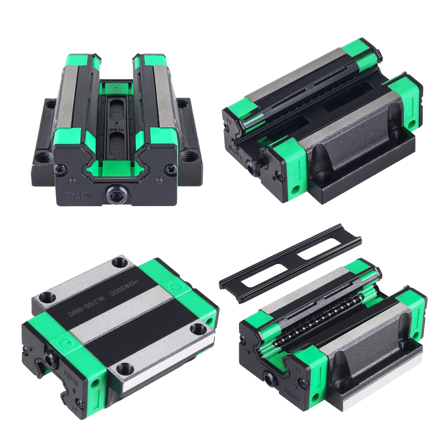 CNCMANS Linear Guide 2 Pieces HGR20-1000mm Linear Rail Guide with 4 Pieces HGW20CC Slide Block for Automated Machines (HGR20 1000mm)