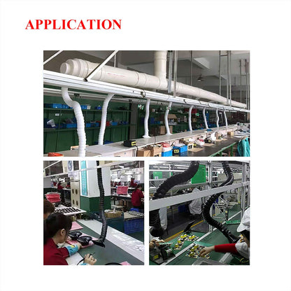 Adjustable extraction arm for solder fume extraction - for dust, fumes, and welding smoke - outer diameter 50-75mm - length 0.8-2.5m (outer diameter 50mm, length 1.6m)
