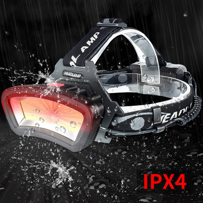 DARKBEAM COB Floodlight Headlamp LED with Red Light Rechargeable USB, Bright 2000 Lumens, Rechargeable Waterproof Headlamp, Fishing, Work Light for Helmet, Including Batteries, 7-14 Hours Battery Life.