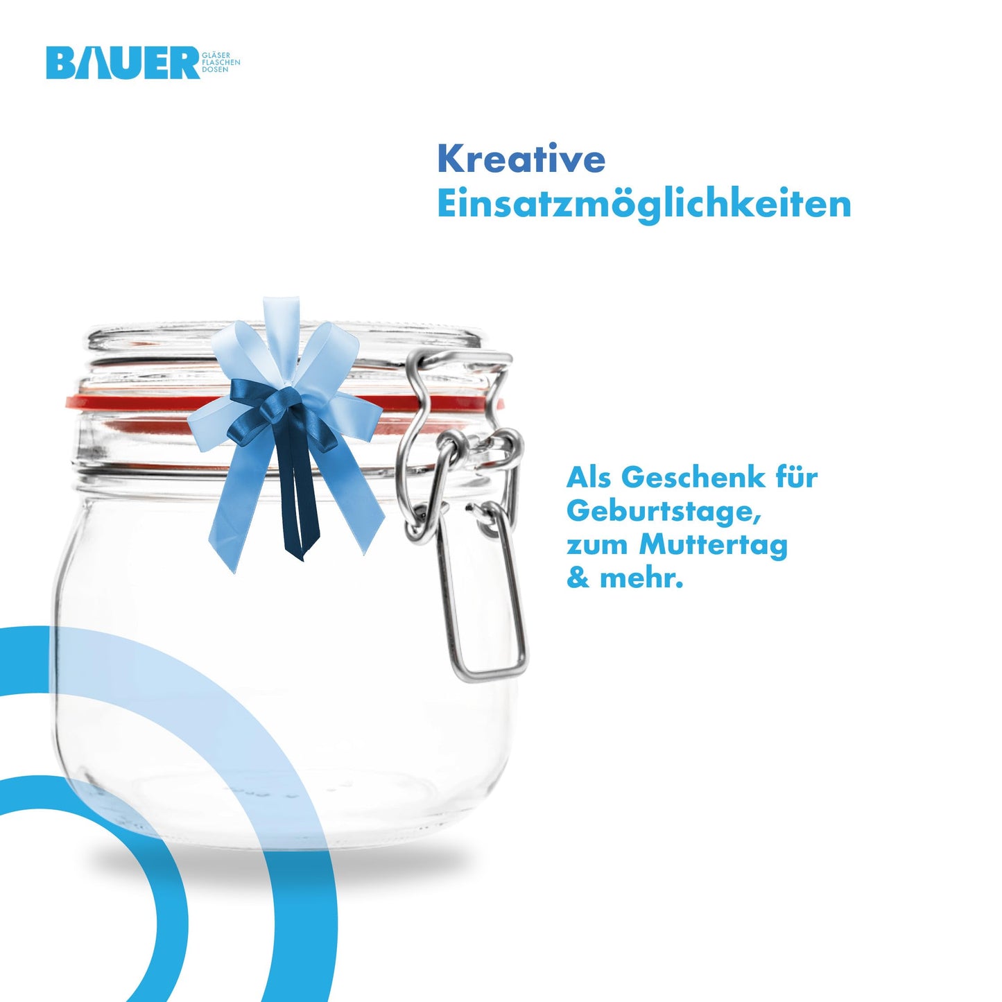 Bottle maker - 6-piece set of 634ml wire bail jars, suitable for canning and fermenting, for storage, filling, wire bail jars including labels - Made in Germany