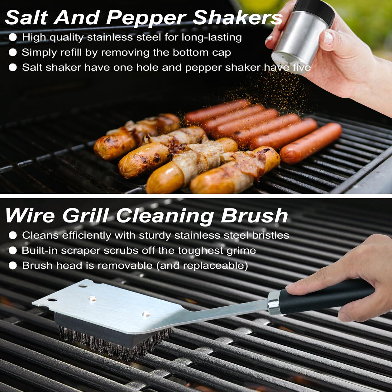 POLIGO 21PCS BBQ Accessories Kit with Grill Mat - Stainless Steel BBQ Tools in Case Gifts for Men - Ideal BBQ Set Gift for Men and Women