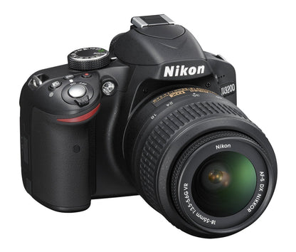 Nikon D3200 SLR digital camera (24 megapixels, 7.4 cm (2.9 inch) display, Live View, Full HD) kit including AF-S DX 18-55 VR II lens black