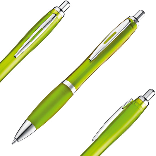 Libetui Set 50 pieces ballpoint pens ergonomic pens Light Green non-slip grip zone Large-capacity ink Blue Retractable ballpoint pen Pen office household practice pens Light Green