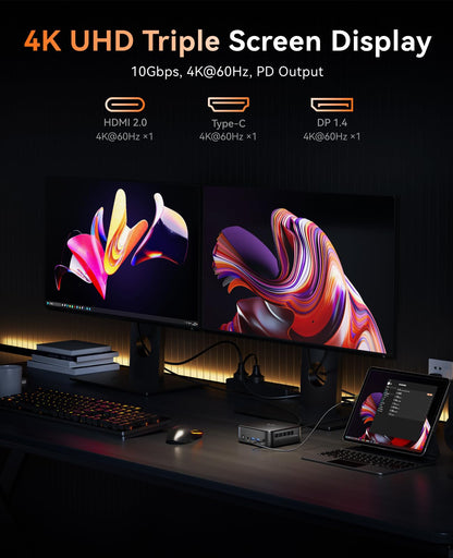 NiPoGi Mini PC 32GB DDR4 1TB SSD, AMD Ryzen 7 5825U (Up to 4.5GHz, 8C/16T) Micro Desktop Computer For Office/Home Theater/Meeting/Business/Trip【Wifi6/Bluetooth5.2/DP+HDMI+USB-C】