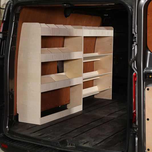 Vanify - Compatible with Mercedes VITO L2 (Long) 2003+ vehicle racking system. Includes vehicle shelves, tool boxes, and rear shelf.