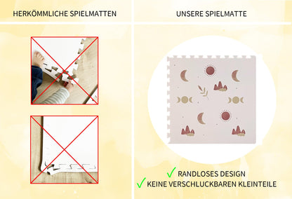 LITTLE LEMON - Stylish Play Mat Moon | Extra Large Puzzle Mat 180x120 cm | XL Pieces 62 cm | BPA and Toxin-Free Baby Crawling Mat
