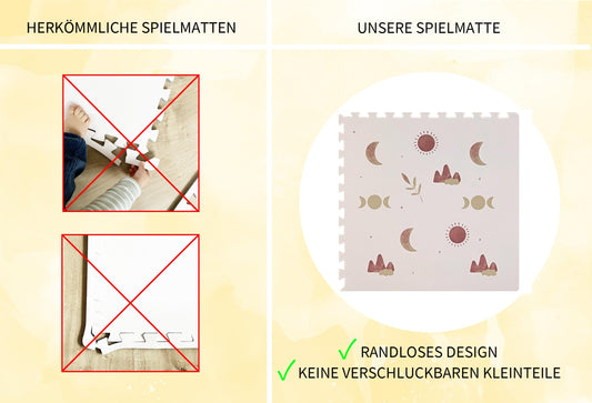LITTLE LEMON - Stylish Play Mat Moon | Extra Large Puzzle Mat 180x120 cm | XL Pieces 62 cm | BPA and Toxin-Free Baby Crawling Mat