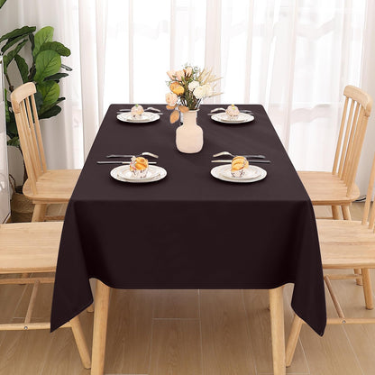 Smiry Tablecloth Washable Rectangular 140x240cm Tablecloth Polyester Water Resistant Lotus Effect Table Linens Stain Resistant Wipeable Table Cover for Party Kitchen Christmas, Coffee
