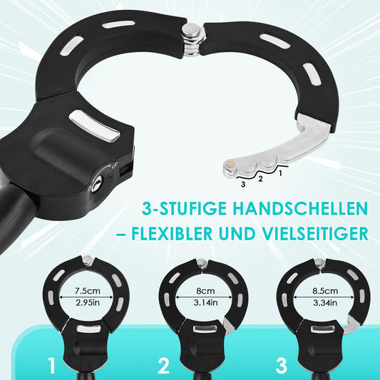 E Scooter lock with 3L waterproof bag, handcuff lock with key, electric scooter bike lock with rubber cover, 93 cm, high security locks, perfect for scooters, bikes, e-bikes (A)