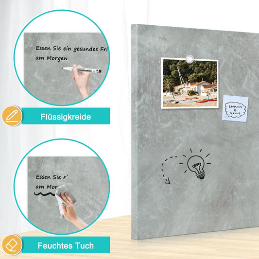 DOLLAR BOSS Magnetic Whiteboard, 50 x 70cm hanging magnet board, Magnetic Memo Board with 4 magnets and 2 markers.