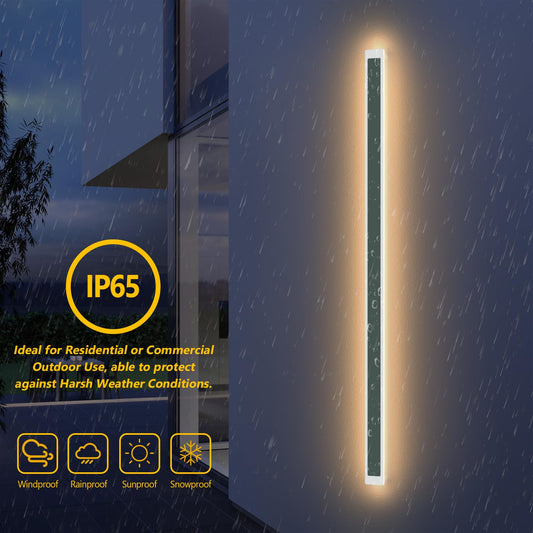 Klighten 45W LED Long Wall Light Anthracite Outdoor Indoor, IP65 Waterproof Outdoor Wall Light Modern 150cm Wall Lamp, Warm White 3000K Iron Outdoor Lamp Outdoor Light Wall for Gardens Villa Terrace Corridor