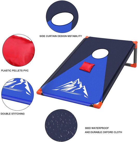NZQXJXZ Cornhole game outdoor for adults and kids, Portable Cornhole Toss Set with 8 Cornhole bags and carrying bag for outdoor, indoor, backyard, lawn, beach, camping, 3 x 2 ft.