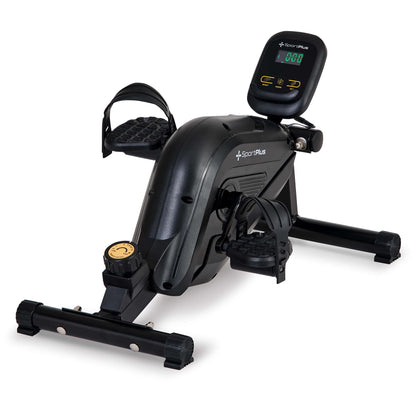 SportPlus leg trainer for home & office, mini home trainer with magnetic brake & 8 resistance levels, with training computer, extra wide pedals, app compatible | exercise bike | mini bike