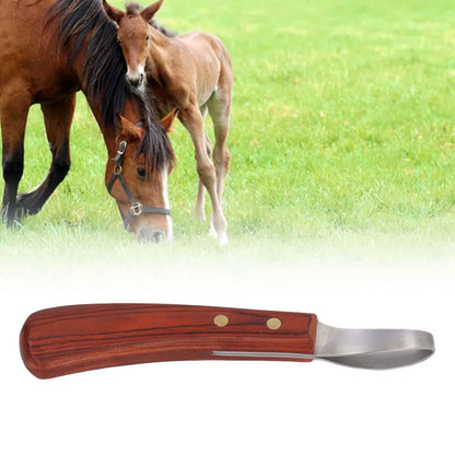 FOUF Hoof Knife, Double-Edged Hoof Knife made of leather with rubber-wood handle, Professional Farrier Tool Sets, Leather Right-Handed Hoof Knife, Versatile for Farriers, Veterinarians, Riders