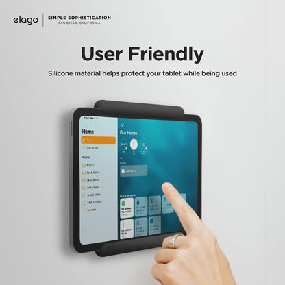 elago Home Hub Mount Tablet Wall Mount Compatible with Apple iPad, iPad Air/Pro, Samsung Galaxy Tab, most tablets – Easy to Mount, Scratch-Resistant Silicone, Cable Management Included (Black)