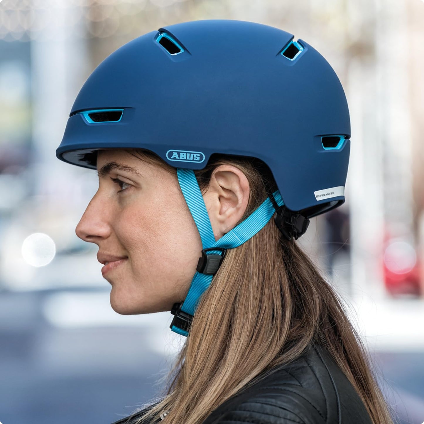 ABUS City Helmet Scraper 3.0 ACE - Durable bike helmet for urban commuting - for women and men - Purple/Pink, Size M