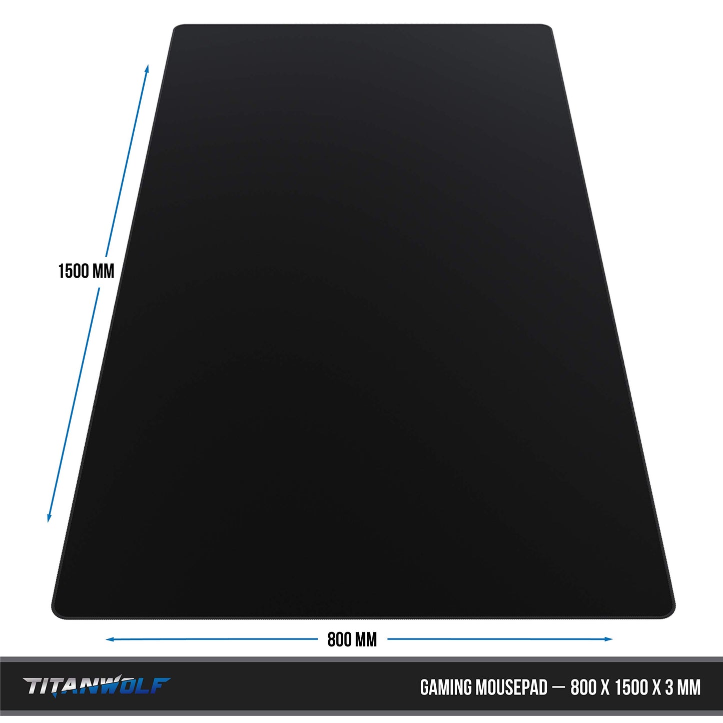 Titanwolf - XXXL oversized mouse pad 1500x800 mm - XXXL large format - desk pad - rubberized back - non-slip and washable - gaming - precision and speed - black