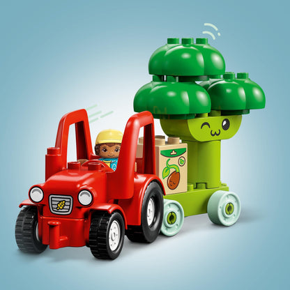 LEGO DUPLO Town Animal Care on the Farm, toy for kids aged 2+ & 10982 DUPLO My First Fruits and Vegetables Tractor, Easter gift toy.