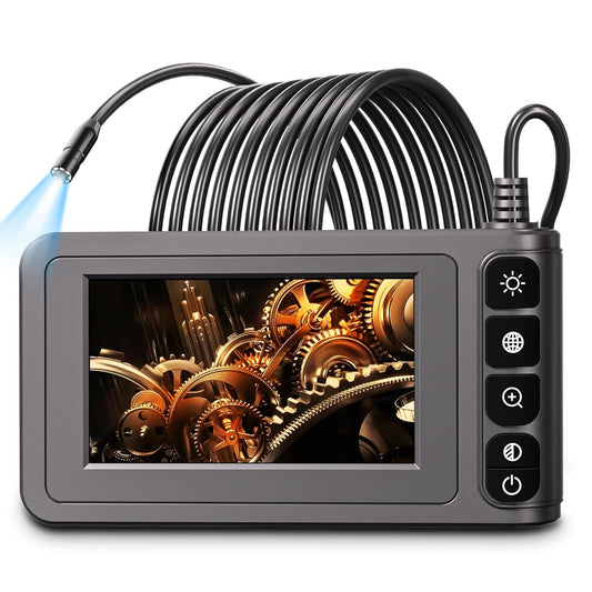 Industrial endoscope, SKYBASIC inspection camera with 4.3-inch screen endoscope camera with 8 LED lights 8 mm IP67 waterproof camera pipe camera endoscope camera 3 brightness adjustable-5m